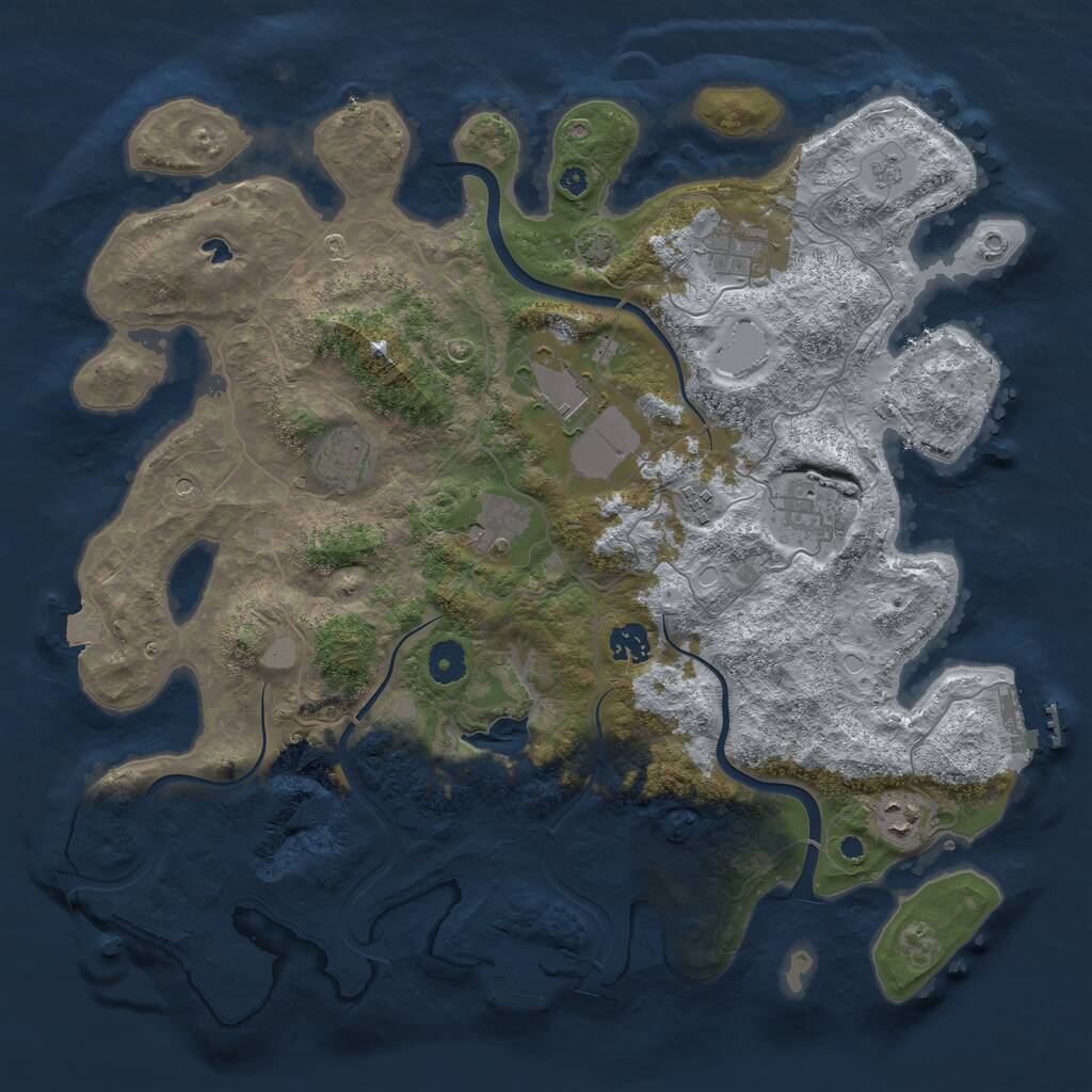 Rust Map: Procedural Map, Size: 4000, Seed: 64512, 14 Monuments