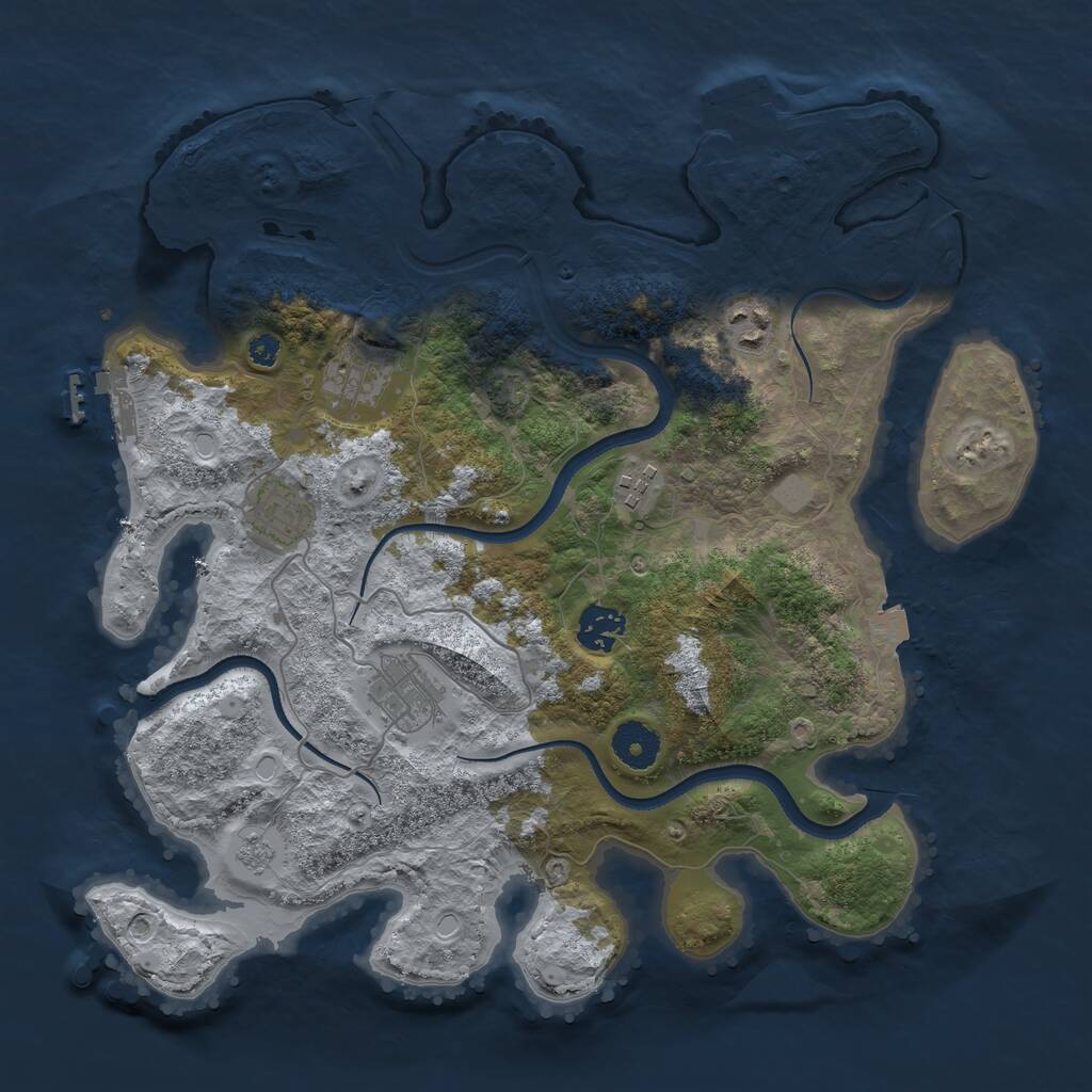 Rust Map: Procedural Map, Size: 3500, Seed: 622613678, 11 Monuments