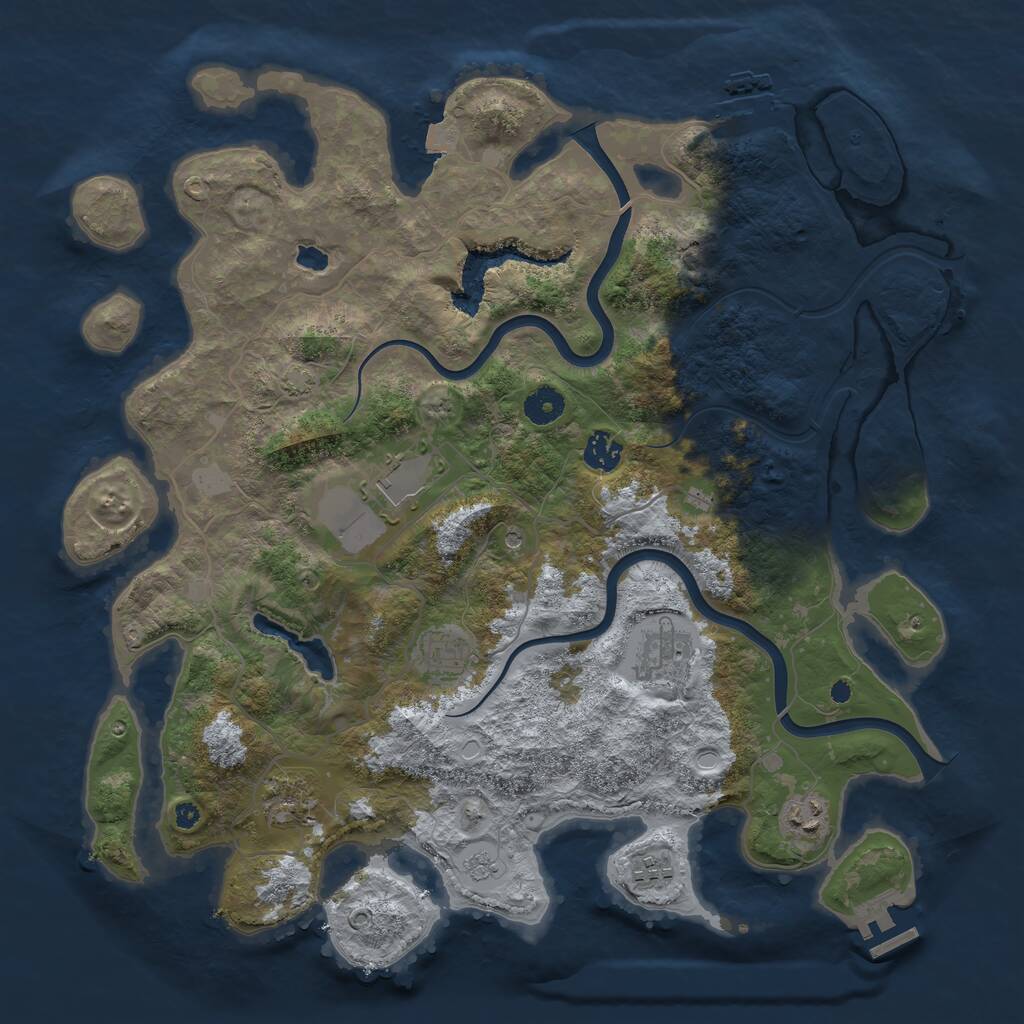 Rust Map: Procedural Map, Size: 4000, Seed: 78731, 13 Monuments