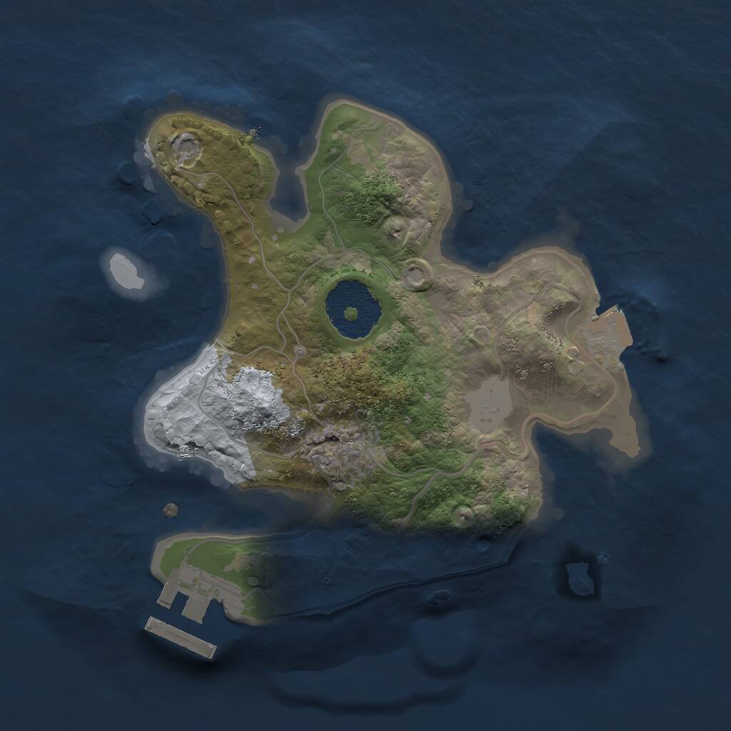 Rust Map: Procedural Map, Size: 2000, Seed: 2062476472, 2 Monuments