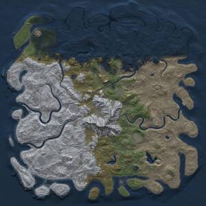 Thumbnail Rust Map: Procedural Map, Size: 6000, Seed: 548244667, 17 Monuments