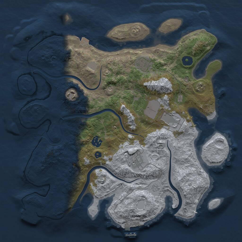 Rust Map: Procedural Map, Size: 3500, Seed: 432400809, 11 Monuments