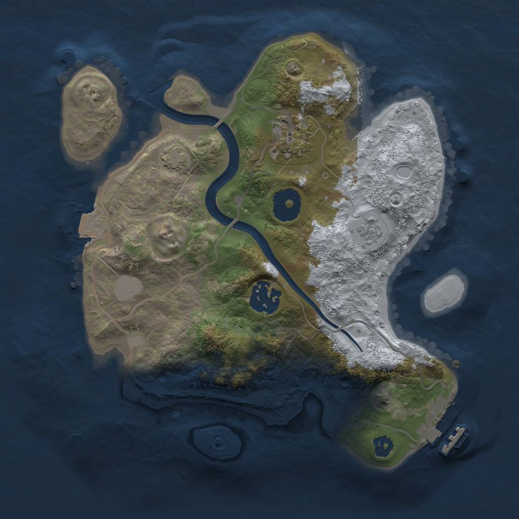 Rust Map: Procedural Map, Size: 2500, Seed: 700700, 6 Monuments