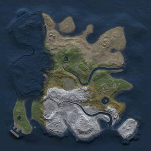 Thumbnail Rust Map: Procedural Map, Size: 3000, Seed: 1235007326, 10 Monuments