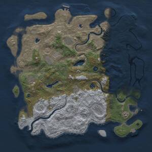 Thumbnail Rust Map: Procedural Map, Size: 4500, Seed: 744927, 15 Monuments