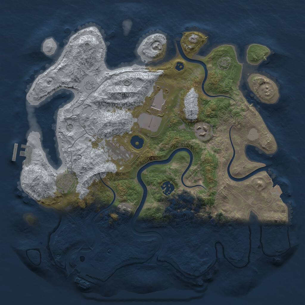 Rust Map: Procedural Map, Size: 3500, Seed: 1649605502, 12 Monuments
