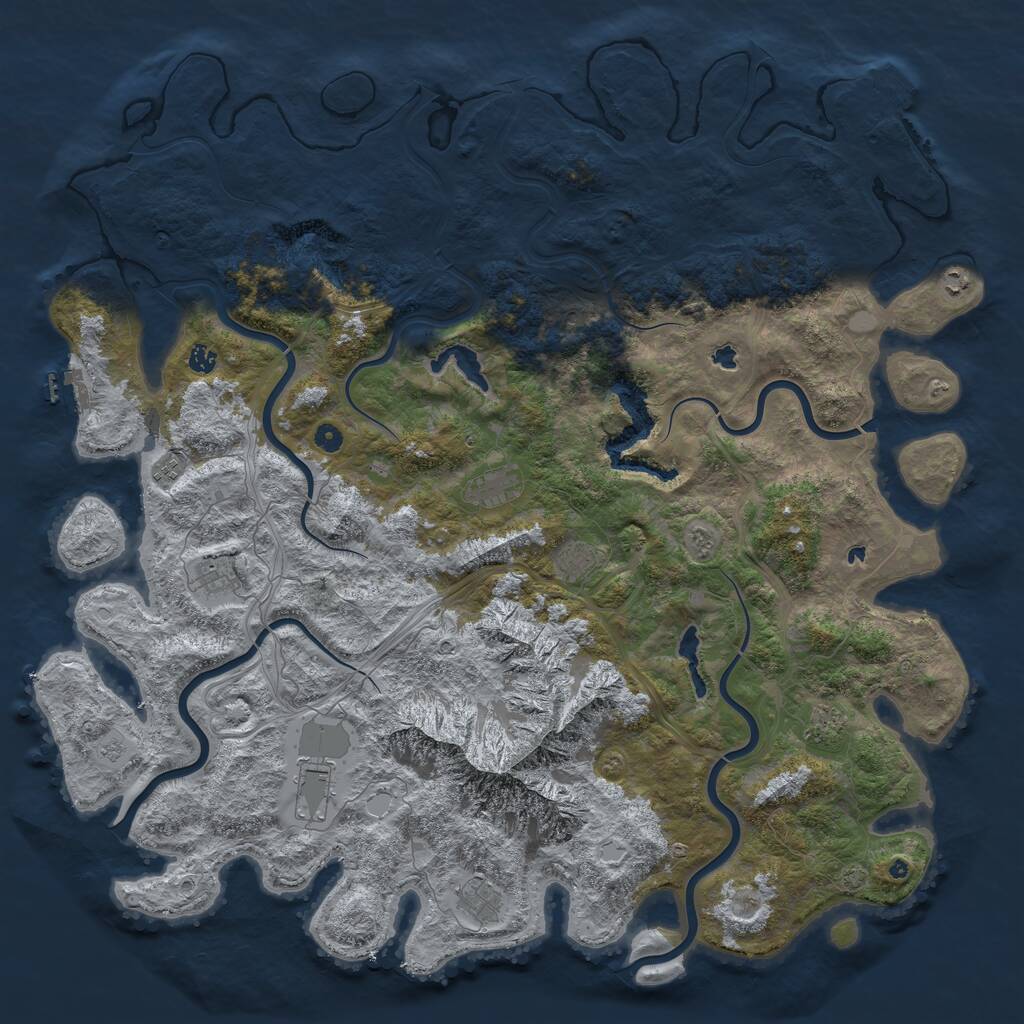 Rust Map: Procedural Map, Size: 5500, Seed: 2895167, 15 Monuments