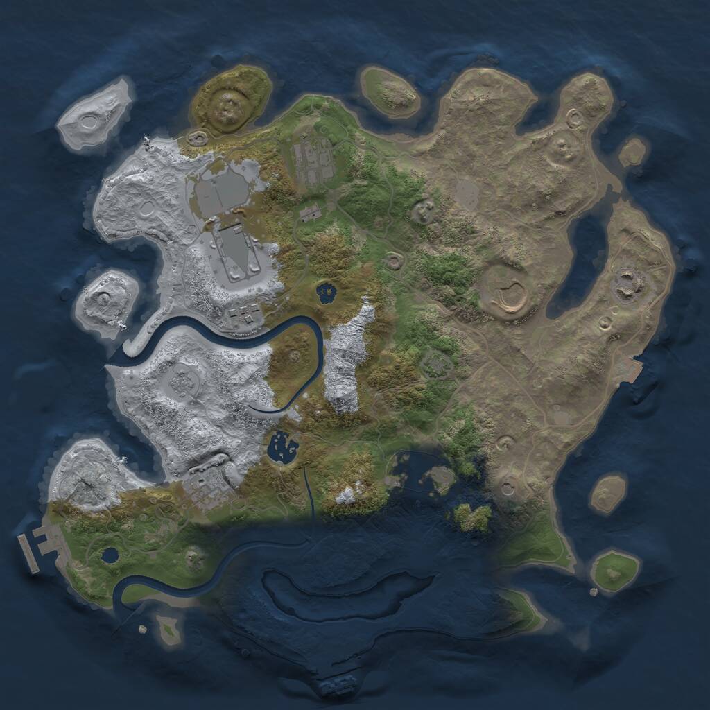 Rust Map: Procedural Map, Size: 3500, Seed: 8690387, 14 Monuments