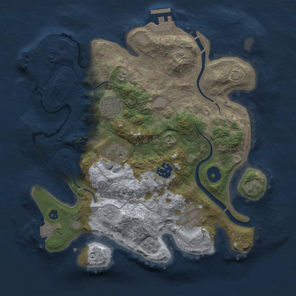 Rust Map: Procedural Map, Size: 3000, Seed: 13253, 10 Monuments