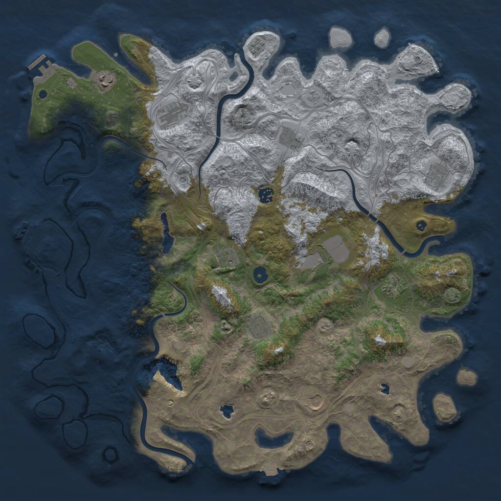 Rust Map: Procedural Map, Size: 4800, Seed: 468047329, 17 Monuments