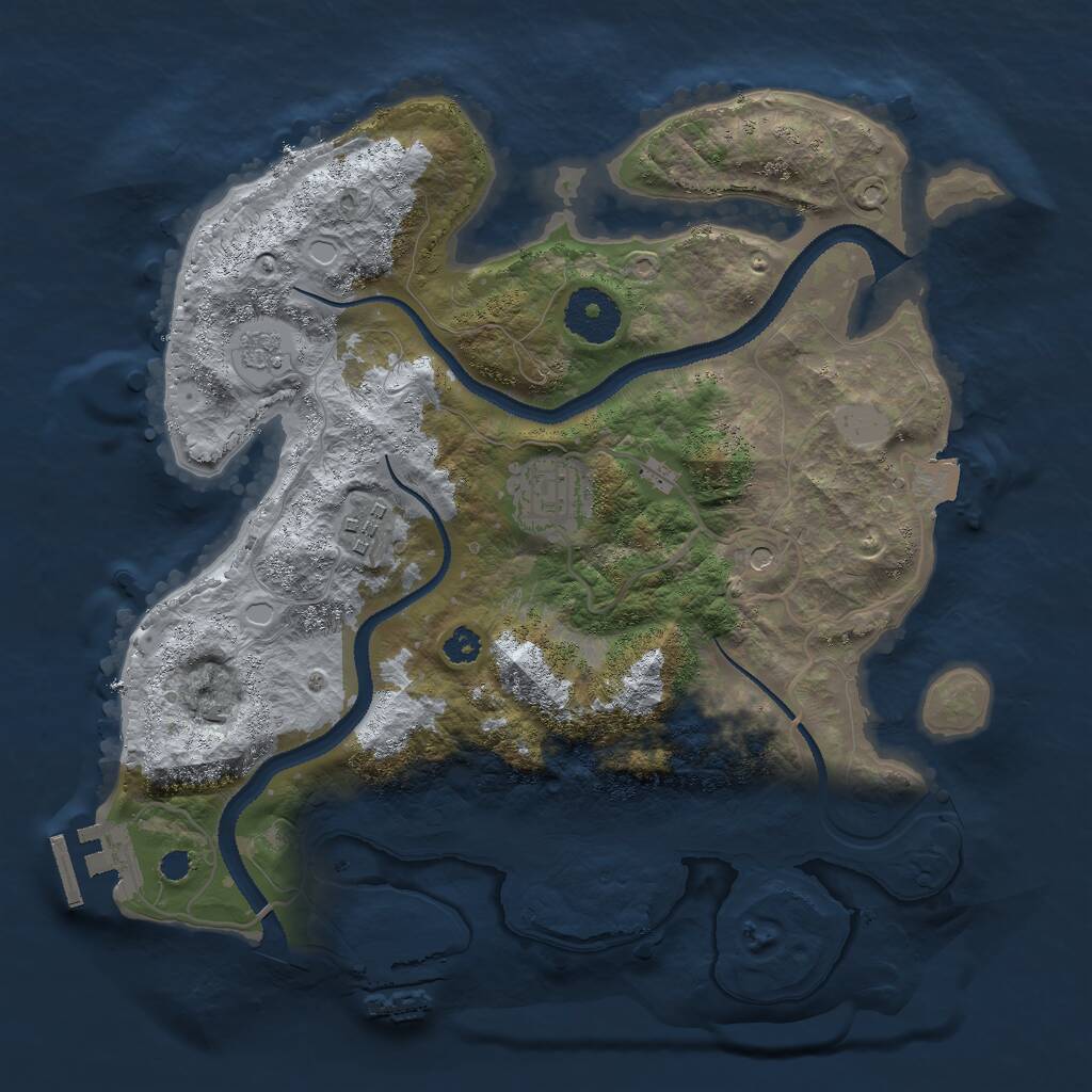 Rust Map: Procedural Map, Size: 3000, Seed: 234524, 7 Monuments