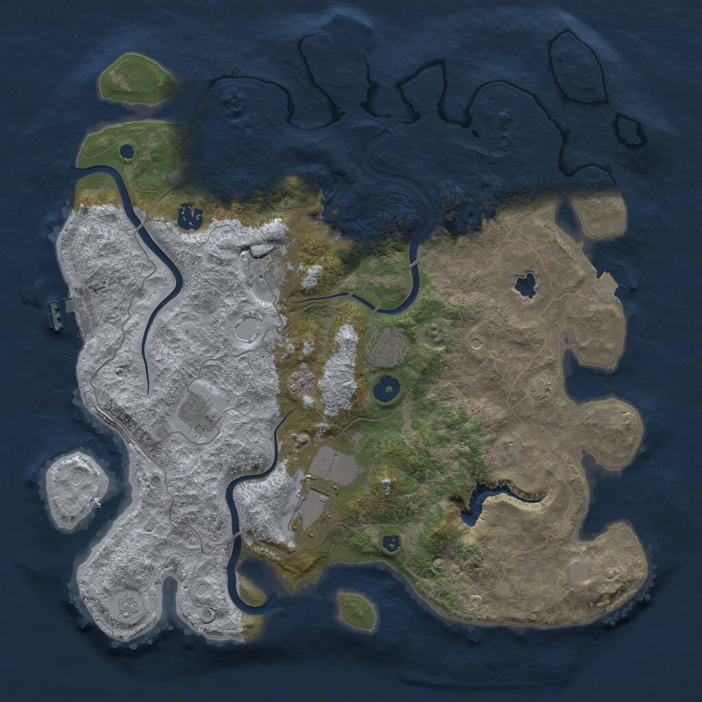 Rust Map: Procedural Map, Size: 4000, Seed: 546589734, 12 Monuments