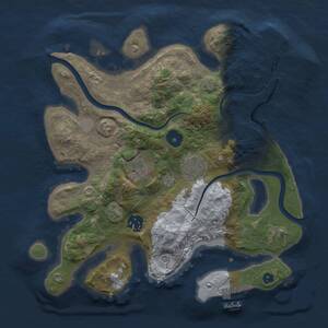 Thumbnail Rust Map: Procedural Map, Size: 3000, Seed: 1059087066, 8 Monuments