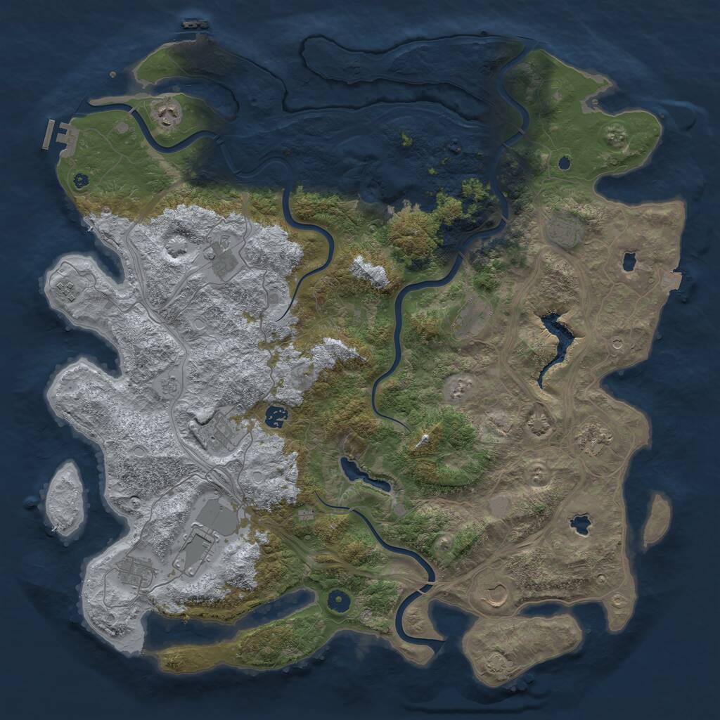 Rust Map: Procedural Map, Size: 4800, Seed: 1531674221, 17 Monuments