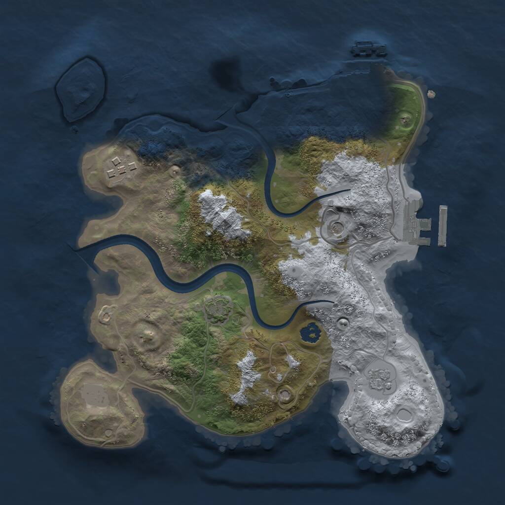 Rust Map: Procedural Map, Size: 2500, Seed: 899985386, 7 Monuments