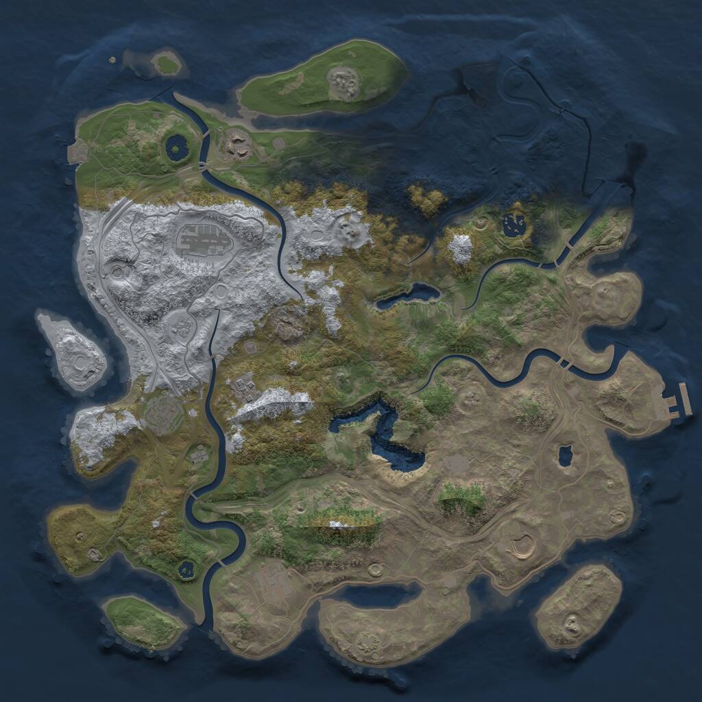 Rust Map: Procedural Map, Size: 4250, Seed: 1842380294, 12 Monuments