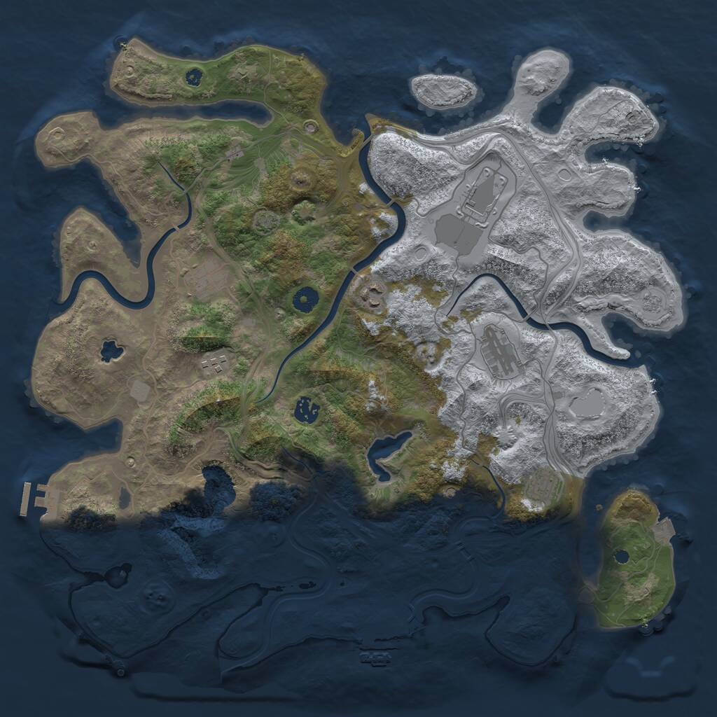 Rust Map: Procedural Map, Size: 4250, Seed: 75451245, 13 Monuments