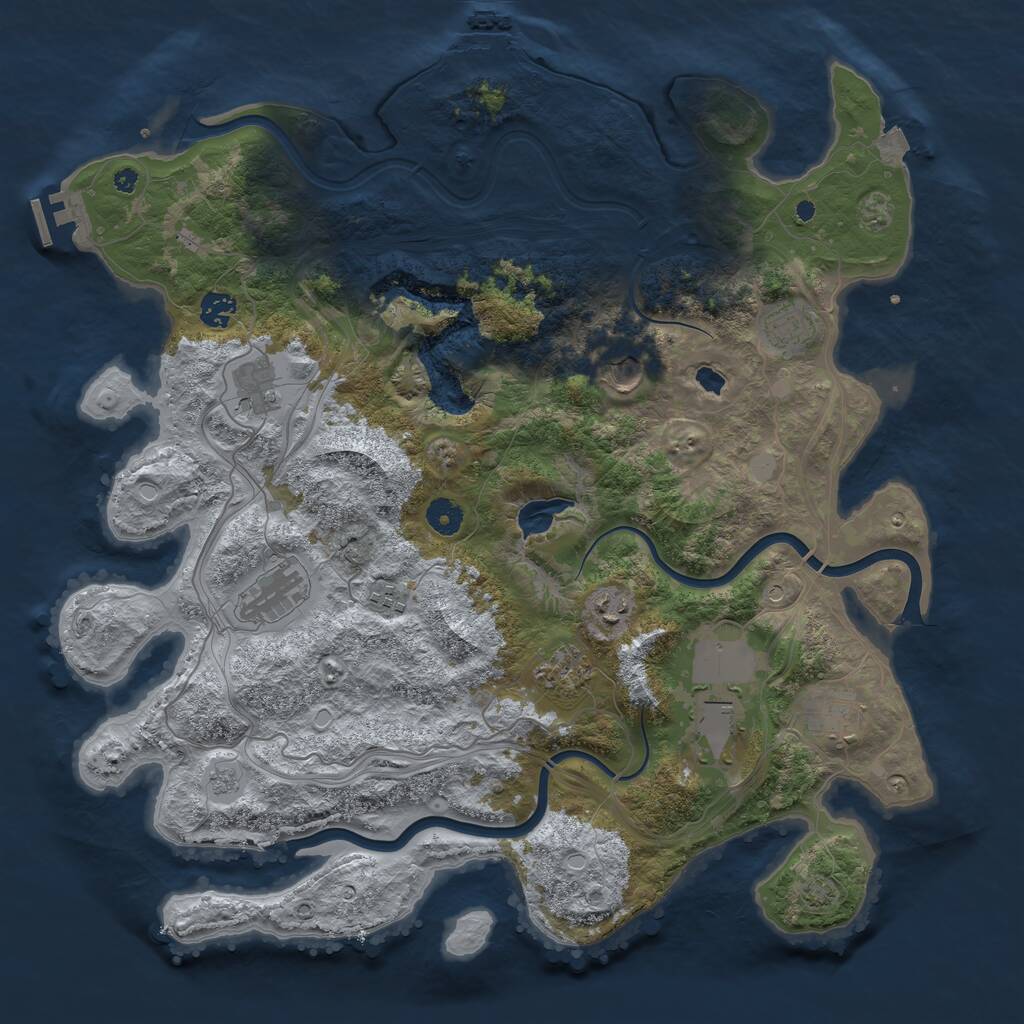 Rust Map: Procedural Map, Size: 4250, Seed: 3756, 16 Monuments