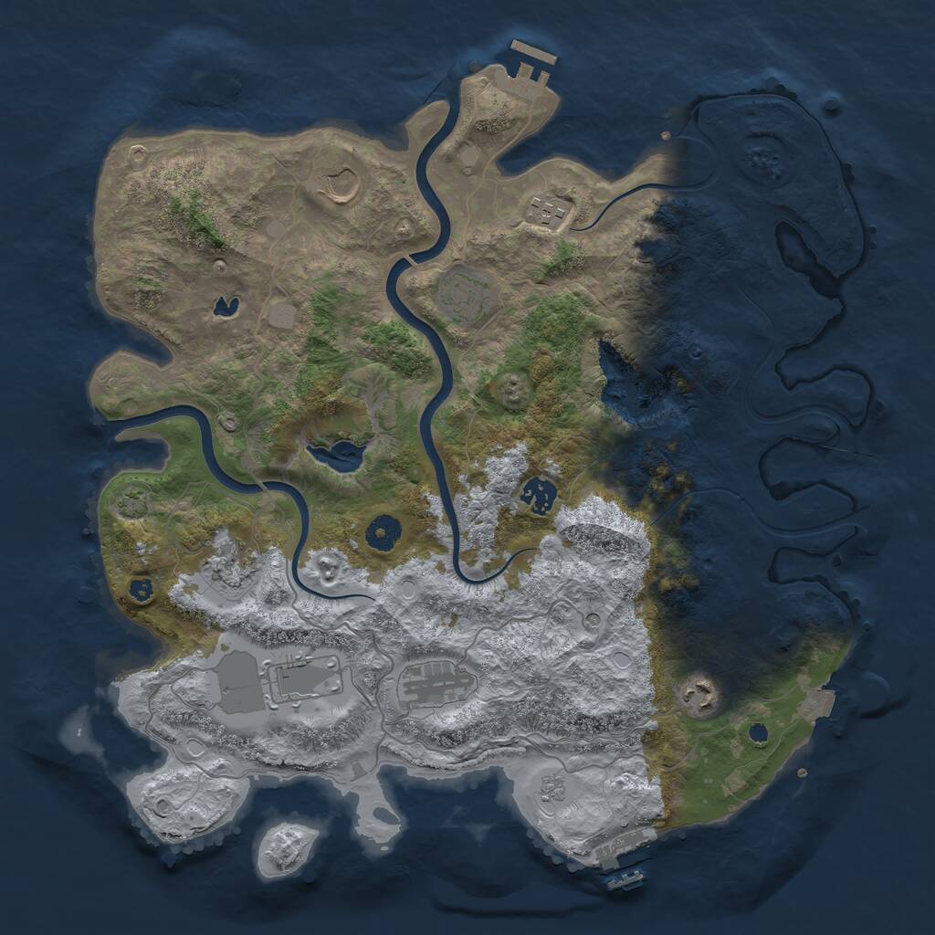 Rust Map: Procedural Map, Size: 4000, Seed: 17203008, 14 Monuments