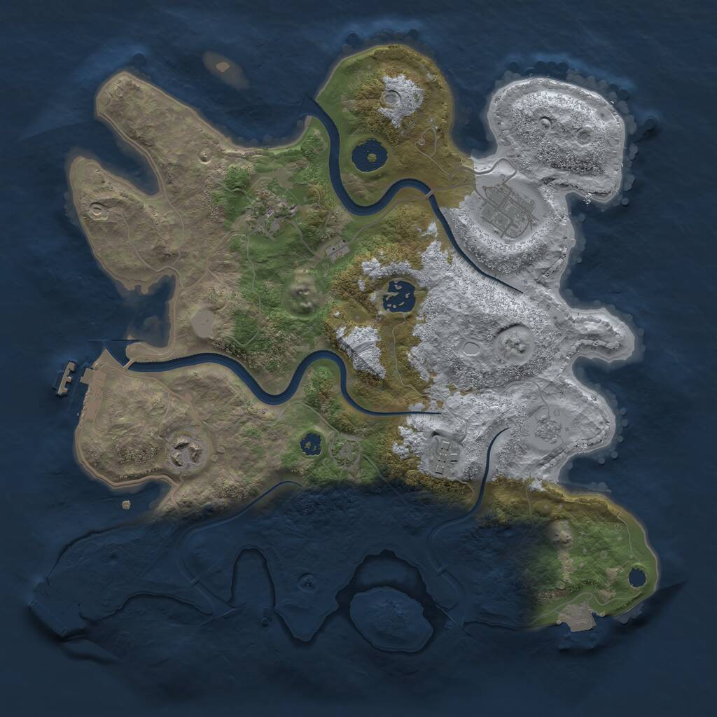 Rust Map: Procedural Map, Size: 3250, Seed: 1400575501, 10 Monuments