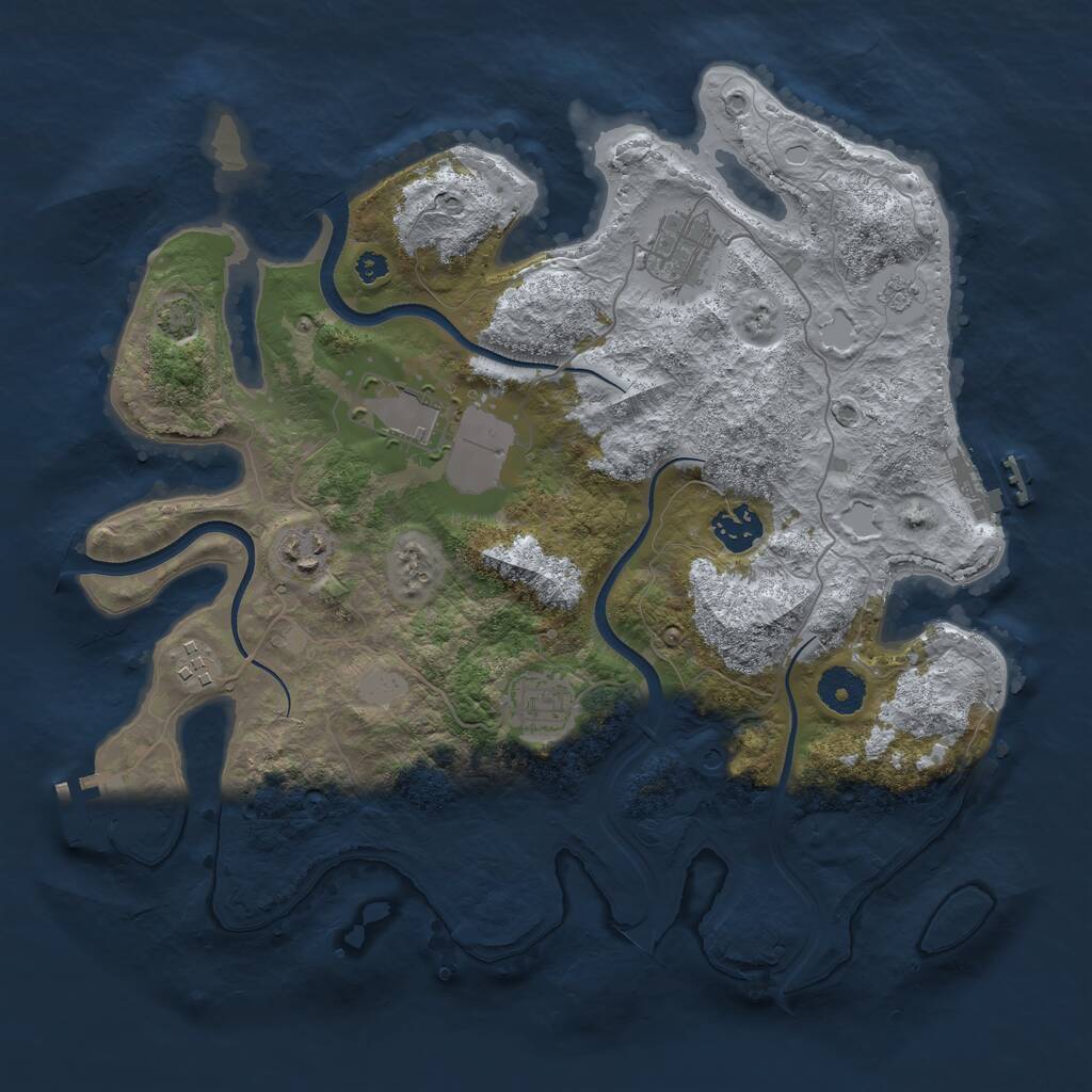 Rust Map: Procedural Map, Size: 3500, Seed: 1440685018, 12 Monuments