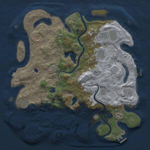 Thumbnail Rust Map: Procedural Map, Size: 4000, Seed: 462505719, 14 Monuments