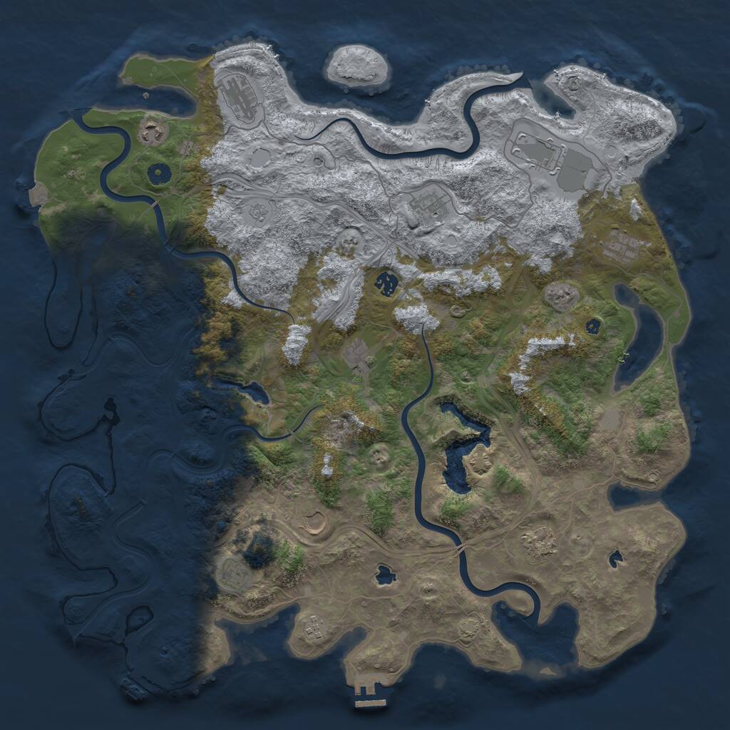 Rust Map: Procedural Map, Size: 4800, Seed: 1209030194, 17 Monuments