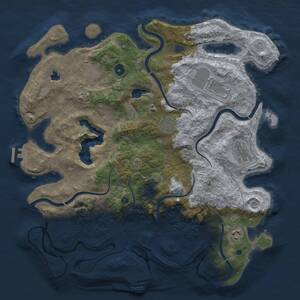 Thumbnail Rust Map: Procedural Map, Size: 4096, Seed: 900908327, 12 Monuments