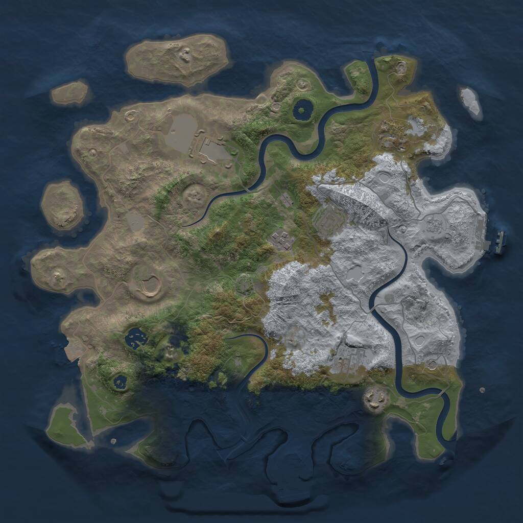 Rust Map: Procedural Map, Size: 3750, Seed: 1725855574, 14 Monuments
