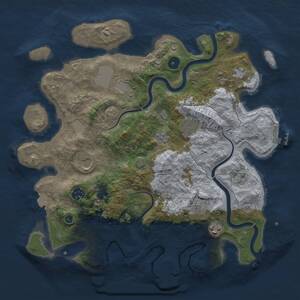 Thumbnail Rust Map: Procedural Map, Size: 3750, Seed: 1725855574, 14 Monuments