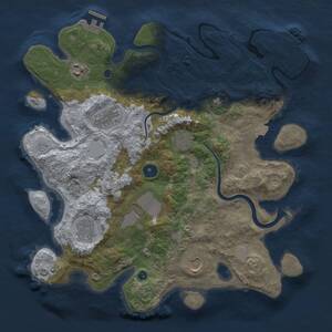 Thumbnail Rust Map: Procedural Map, Size: 3600, Seed: 881121198, 13 Monuments