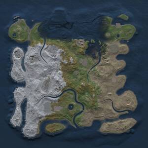 Thumbnail Rust Map: Procedural Map, Size: 3800, Seed: 1708535459, 14 Monuments