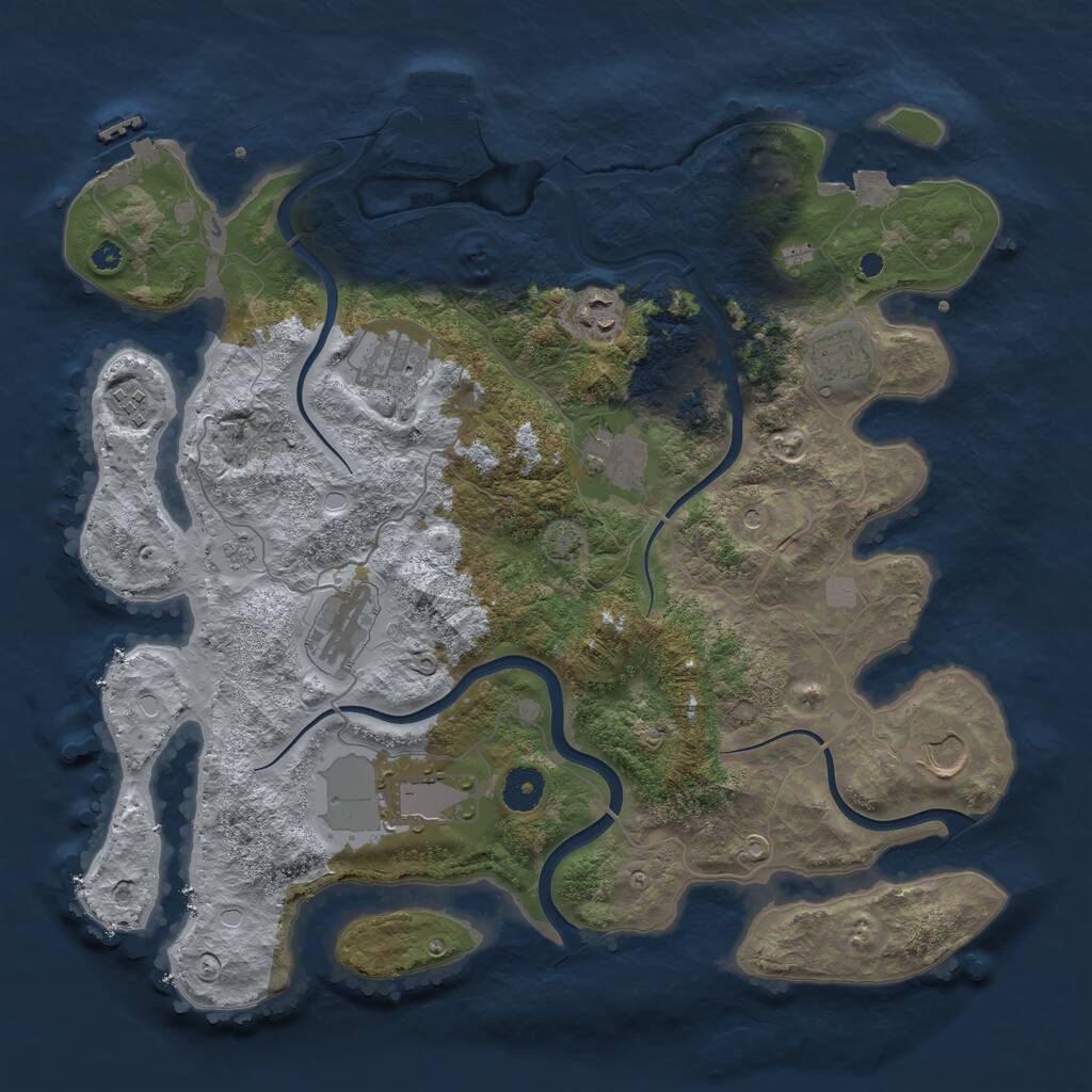 Rust Map: Procedural Map, Size: 3800, Seed: 1708535459, 14 Monuments