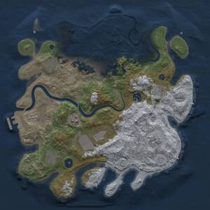 Thumbnail Rust Map: Procedural Map, Size: 3500, Seed: 148831693, 15 Monuments