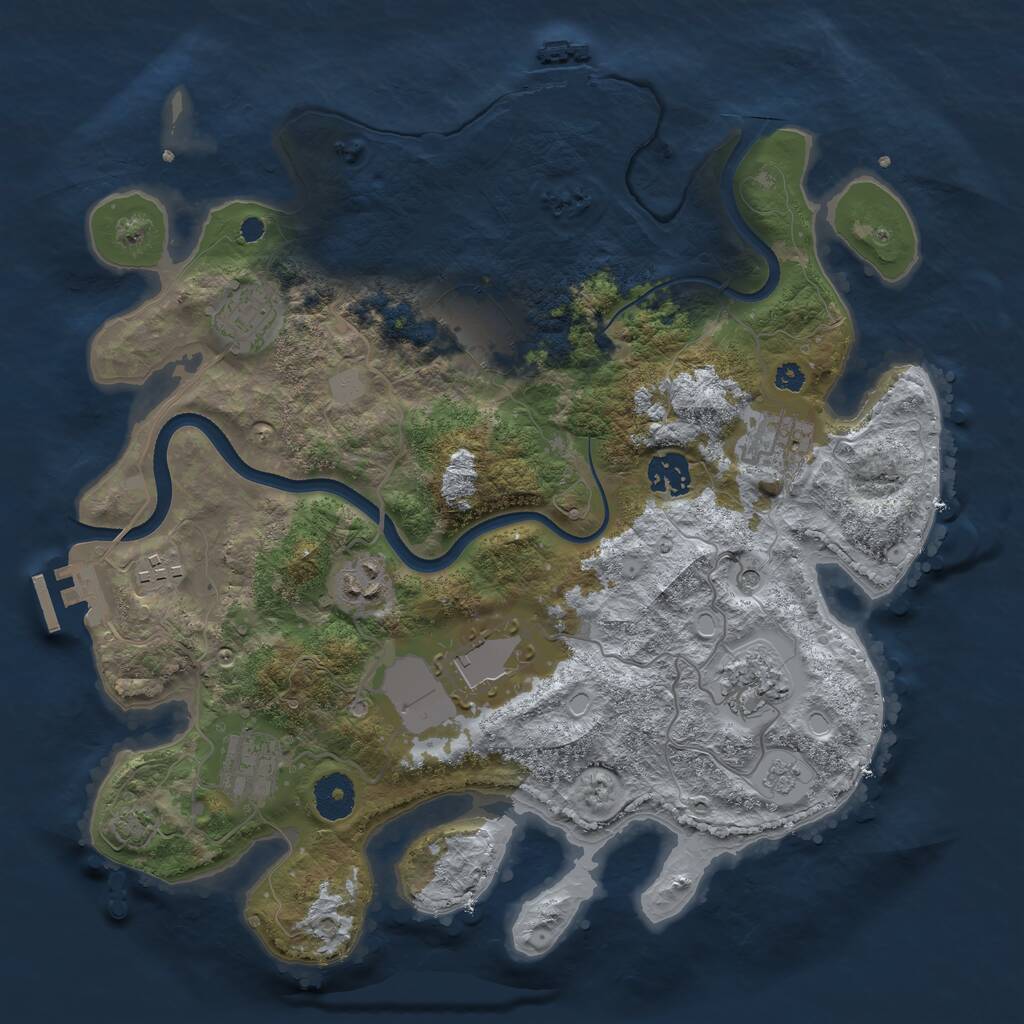 Rust Map: Procedural Map, Size: 3500, Seed: 148831693, 15 Monuments