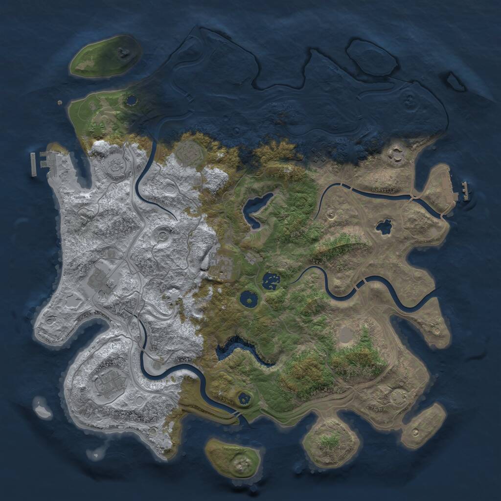 Rust Map: Procedural Map, Size: 4250, Seed: 1458424452, 13 Monuments