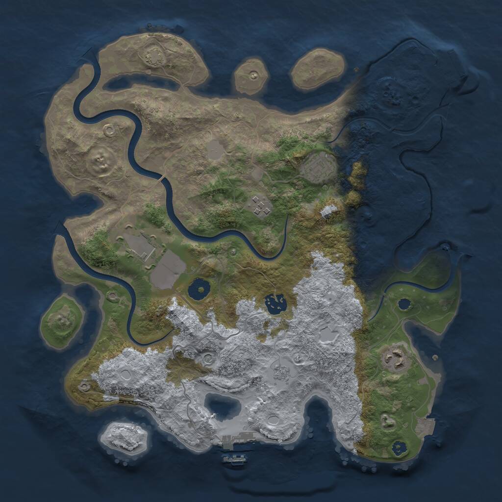 Rust Map: Procedural Map, Size: 3500, Seed: 1891888987, 11 Monuments