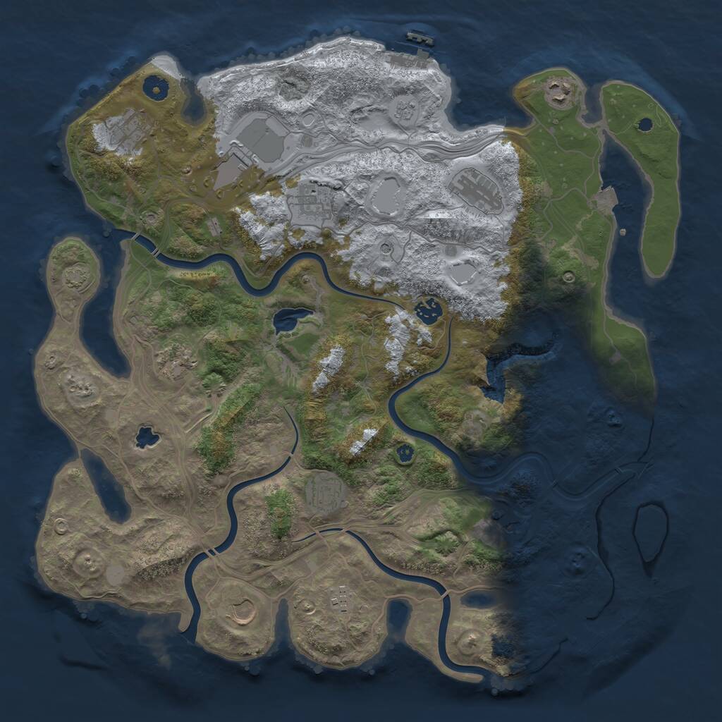Rust Map: Procedural Map, Size: 4250, Seed: 1384870952, 17 Monuments