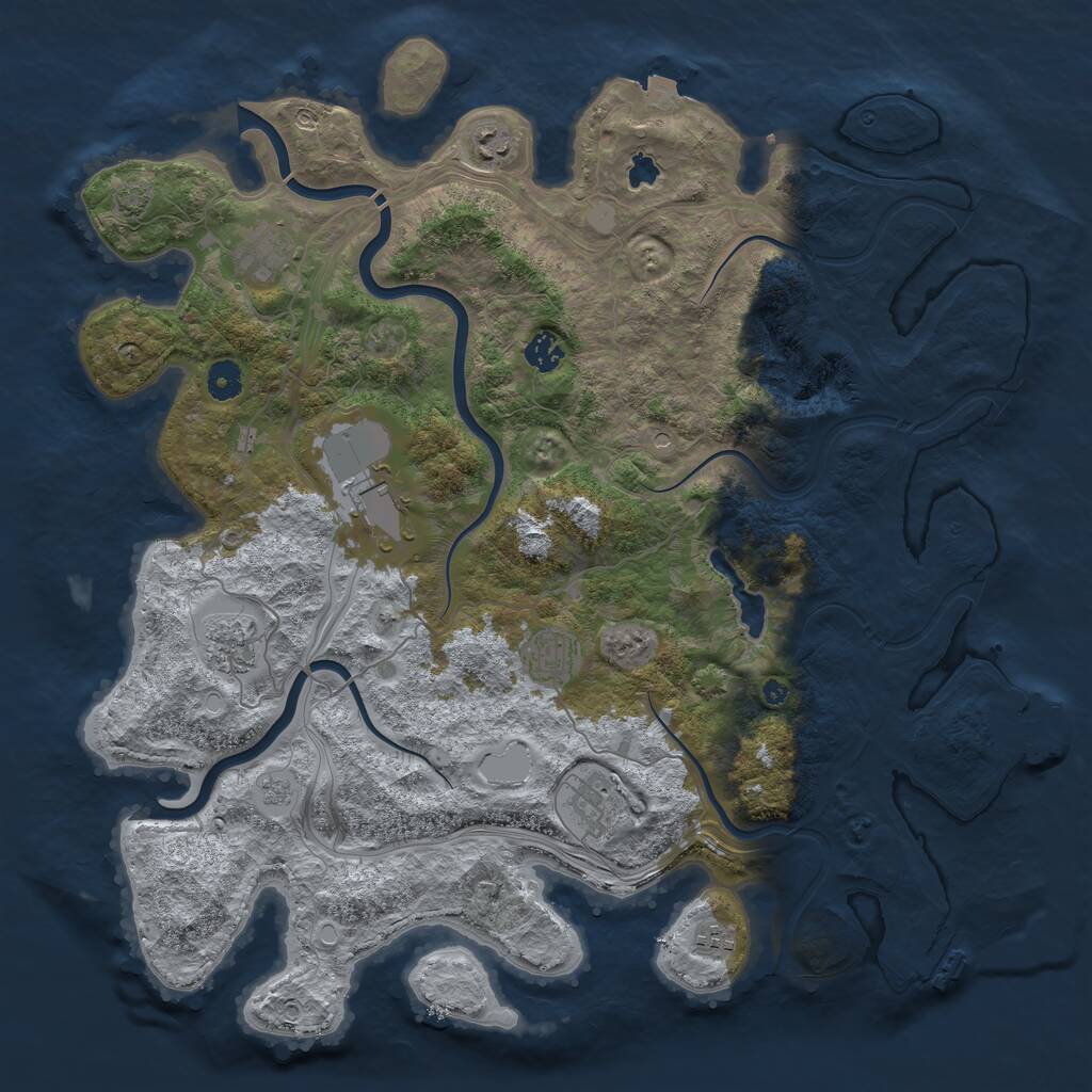 Rust Map: Procedural Map, Size: 4333, Seed: 8052025, 14 Monuments