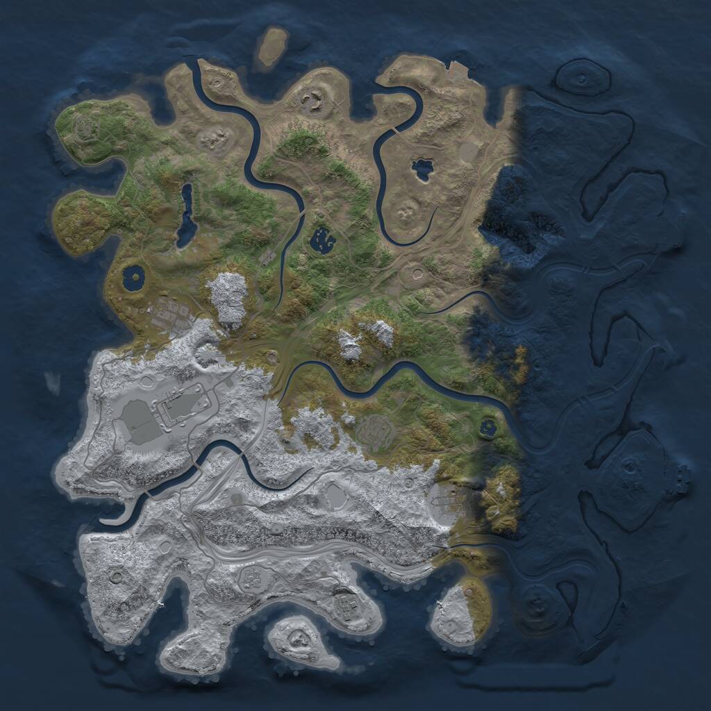 Rust Map: Procedural Map, Size: 4300, Seed: 8052025, 13 Monuments