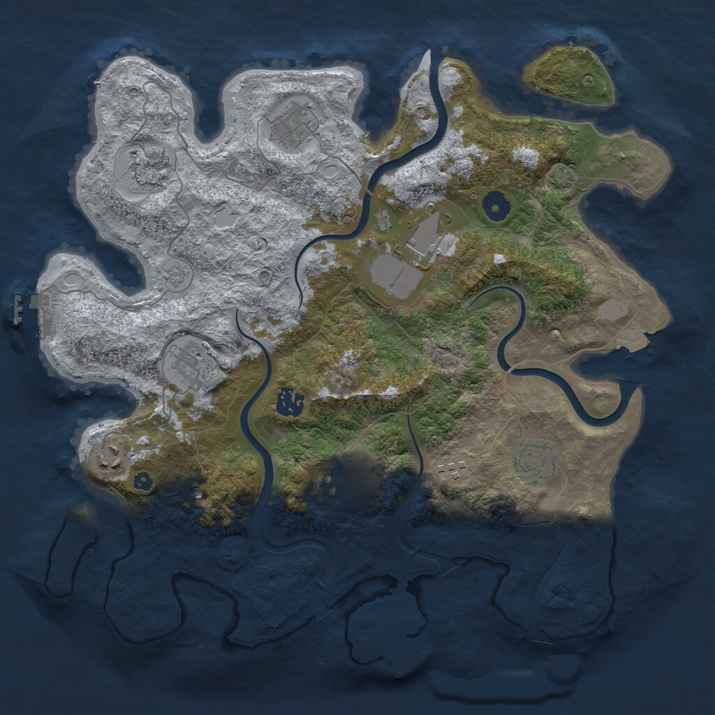 Rust Map: Procedural Map, Size: 3750, Seed: 1359778587, 15 Monuments
