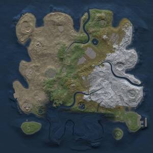 Thumbnail Rust Map: Procedural Map, Size: 3500, Seed: 91534769, 15 Monuments