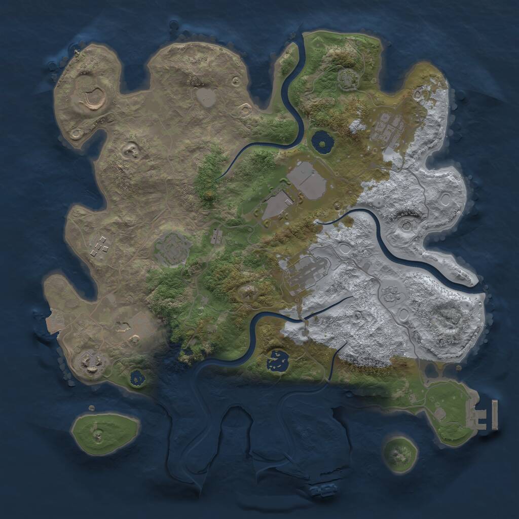 Rust Map: Procedural Map, Size: 3500, Seed: 91534769, 15 Monuments