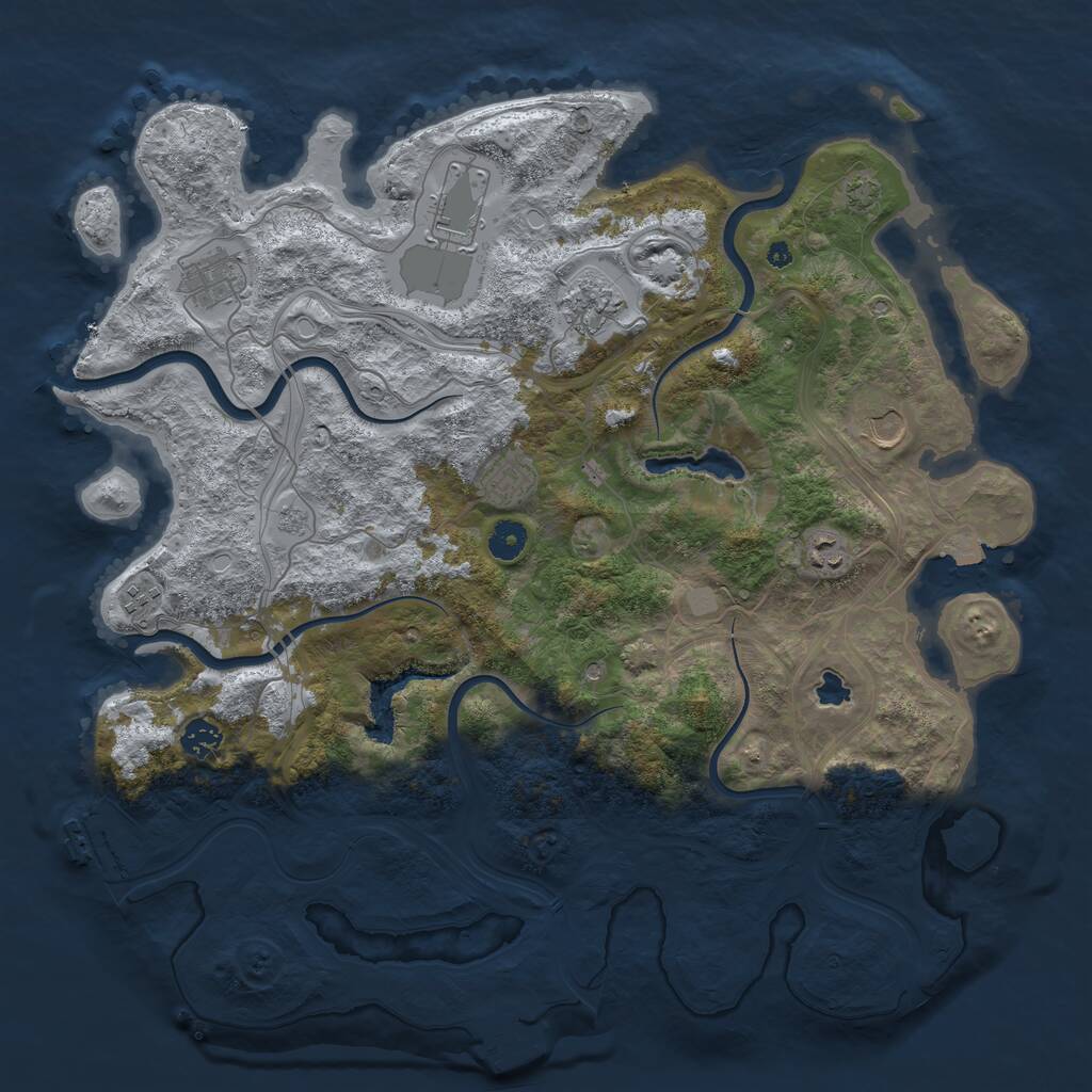 Rust Map: Procedural Map, Size: 4250, Seed: 357428768, 14 Monuments