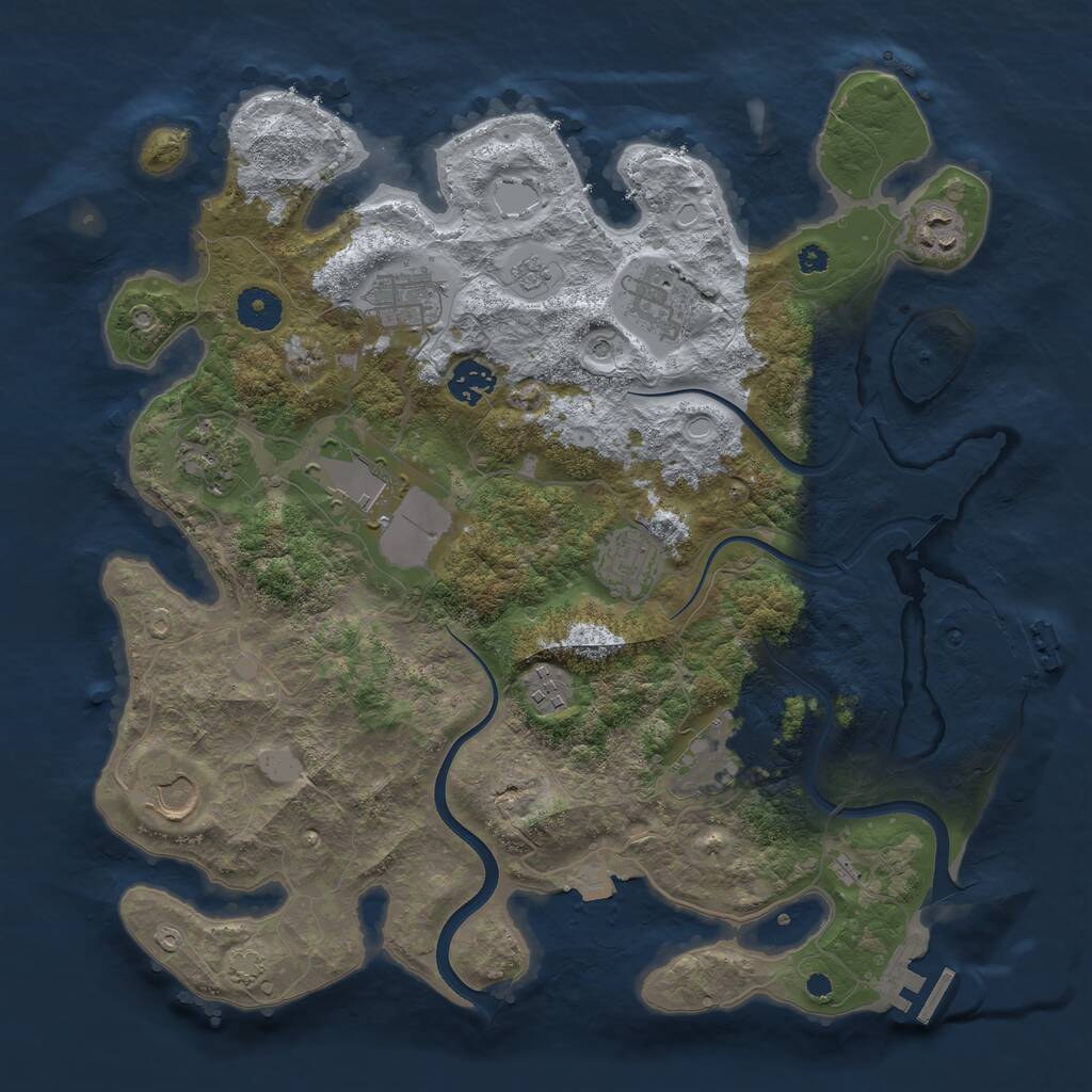 Rust Map: Procedural Map, Size: 3700, Seed: 421112530, 16 Monuments
