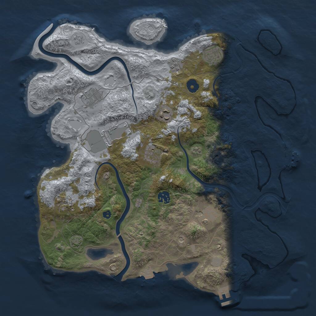 Rust Map: Procedural Map, Size: 3750, Seed: 1567834399, 15 Monuments