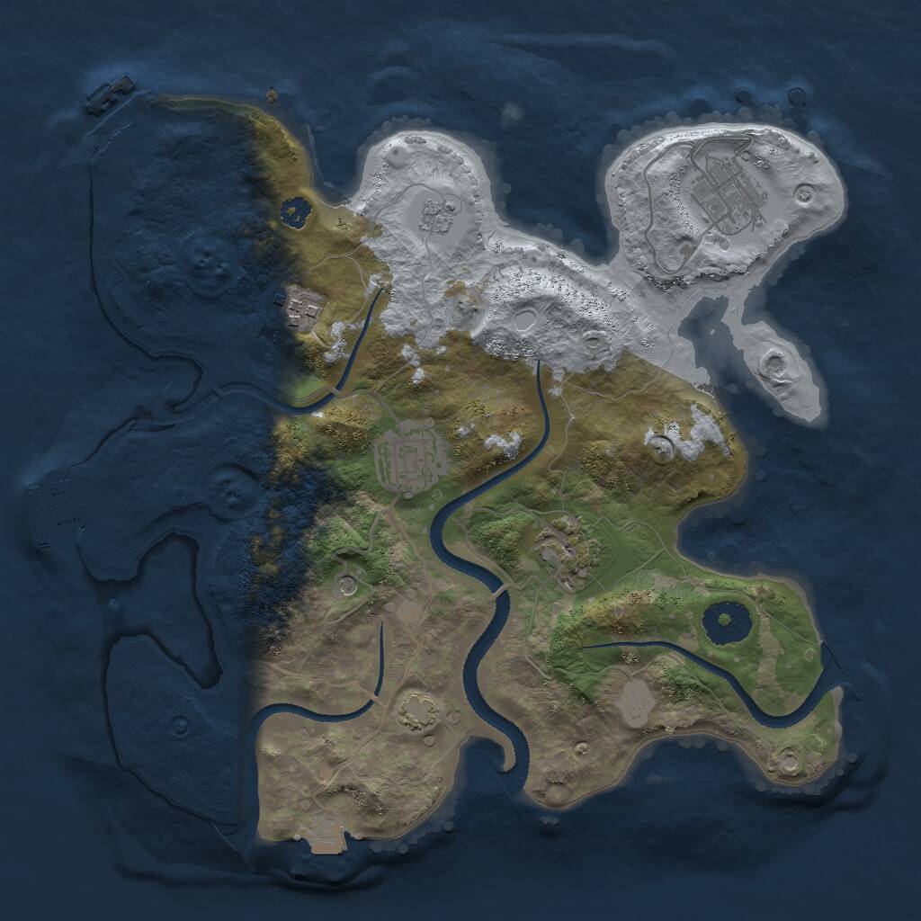 Rust Map: Procedural Map, Size: 3000, Seed: 622613677, 10 Monuments