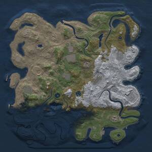 Thumbnail Rust Map: Procedural Map, Size: 4250, Seed: 1993985433, 17 Monuments