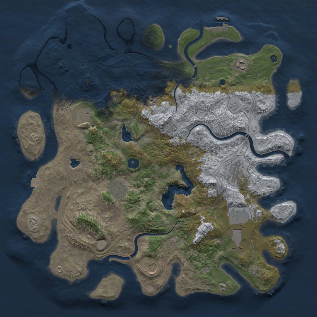 Rust Map: Procedural Map, Size: 4250, Seed: 1010875129, 13 Monuments