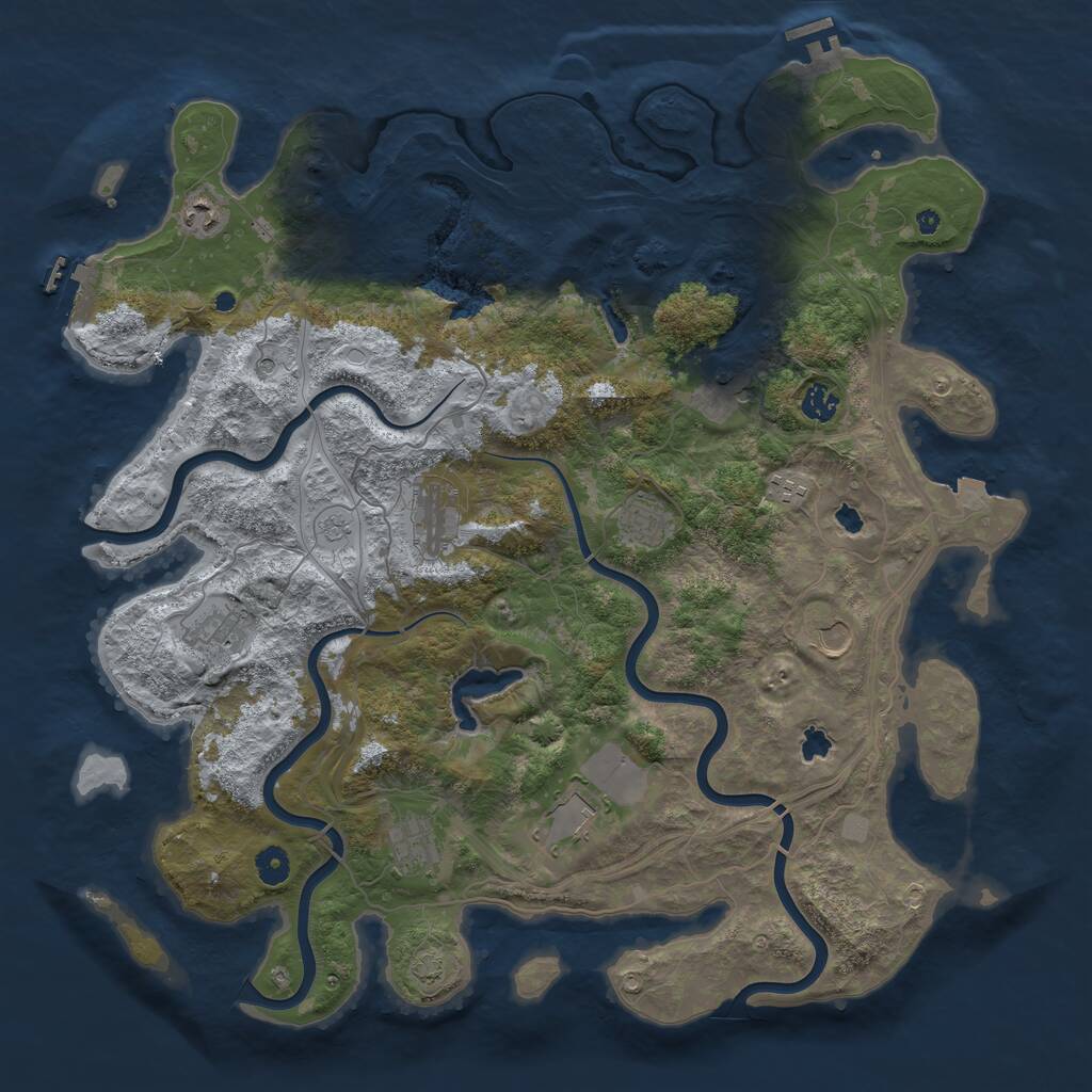 Rust Map: Procedural Map, Size: 4500, Seed: 304592532, 16 Monuments